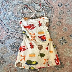 Lobster linen bailey rose mini dress medium, lisa says gah inspired